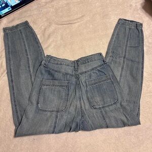 RAYE Light Blue High Rise Tapered Jeans